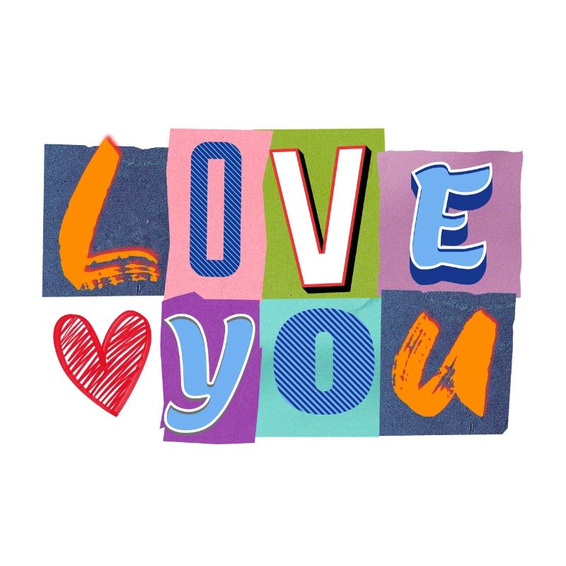 Liebe in Bunt-Collage