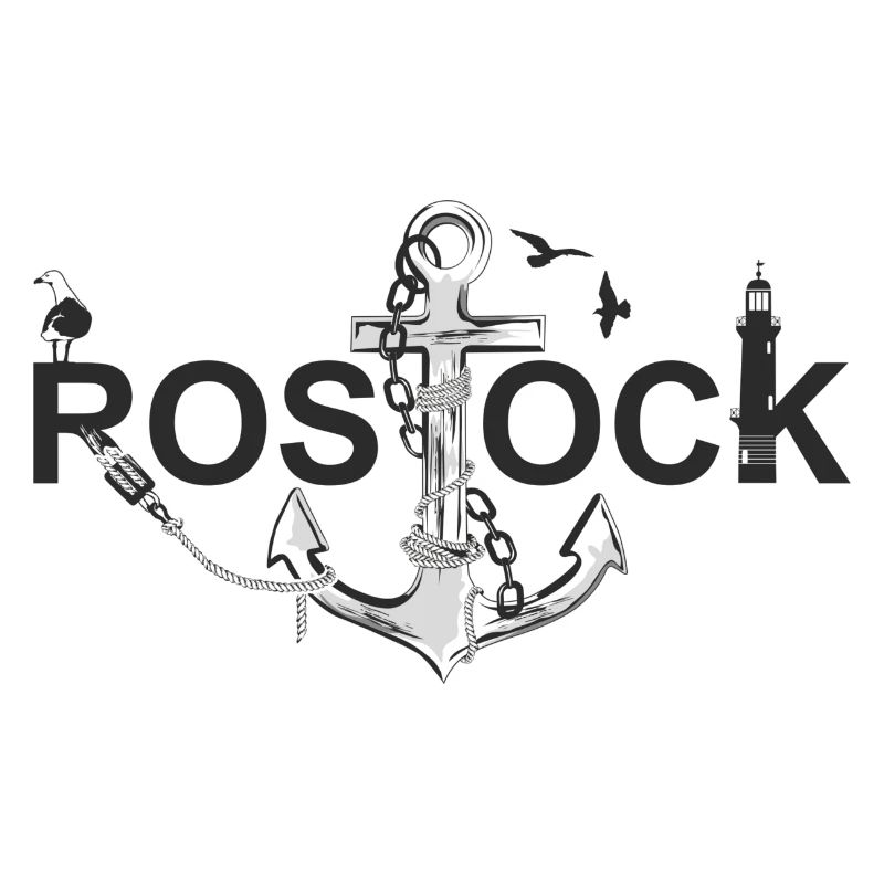 Rostock mit Schriftzug und Anker