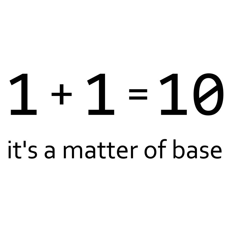 Conception ringard "1 + 1 = 10" - c'est une question de base