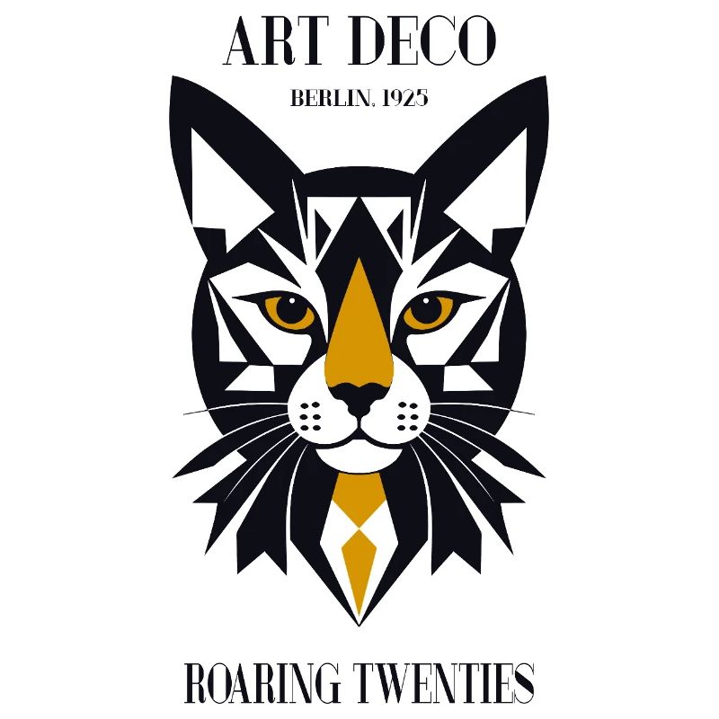 Katze Art Deco
