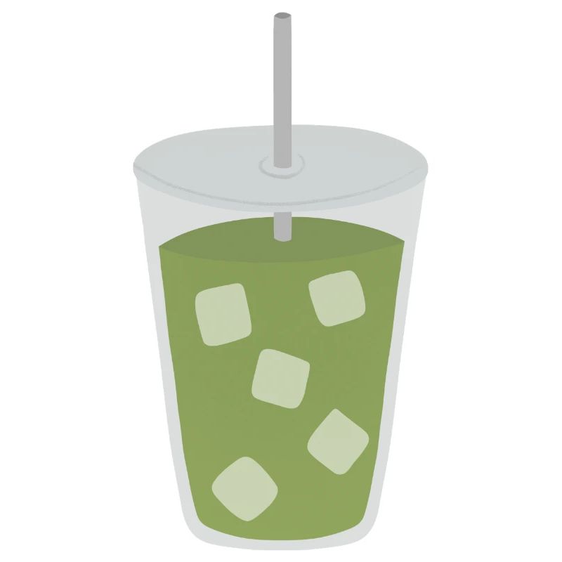 Eisgekühltes Matcha Latte Getränk