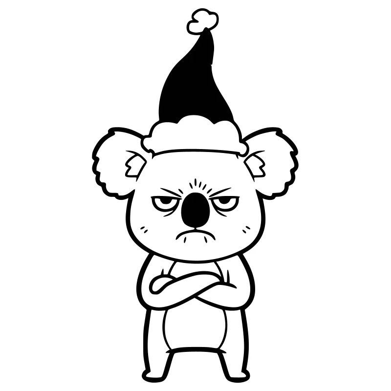 Weihnachts-Koala grimmig Cartoon Illustration