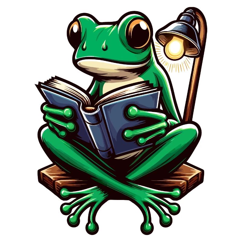 Frosch mit Buch
