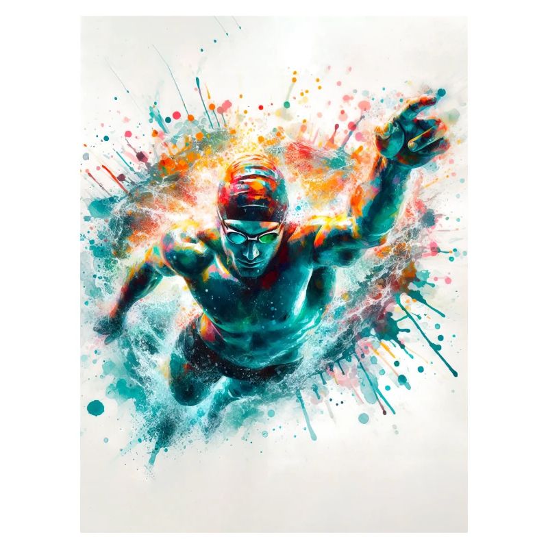 Aquarell-Schwimmer
