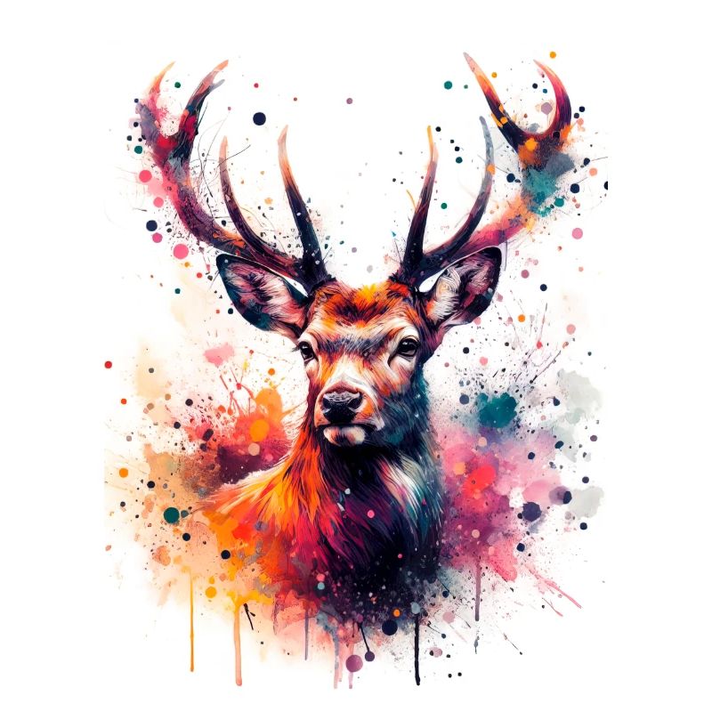 Hirsch in Aquarell