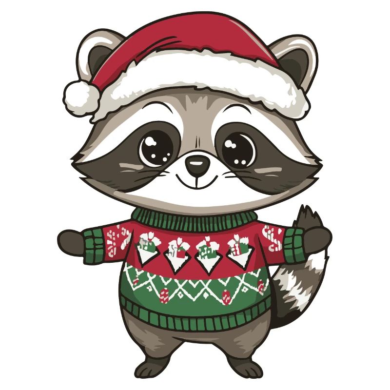 Waschbär Weihnachten