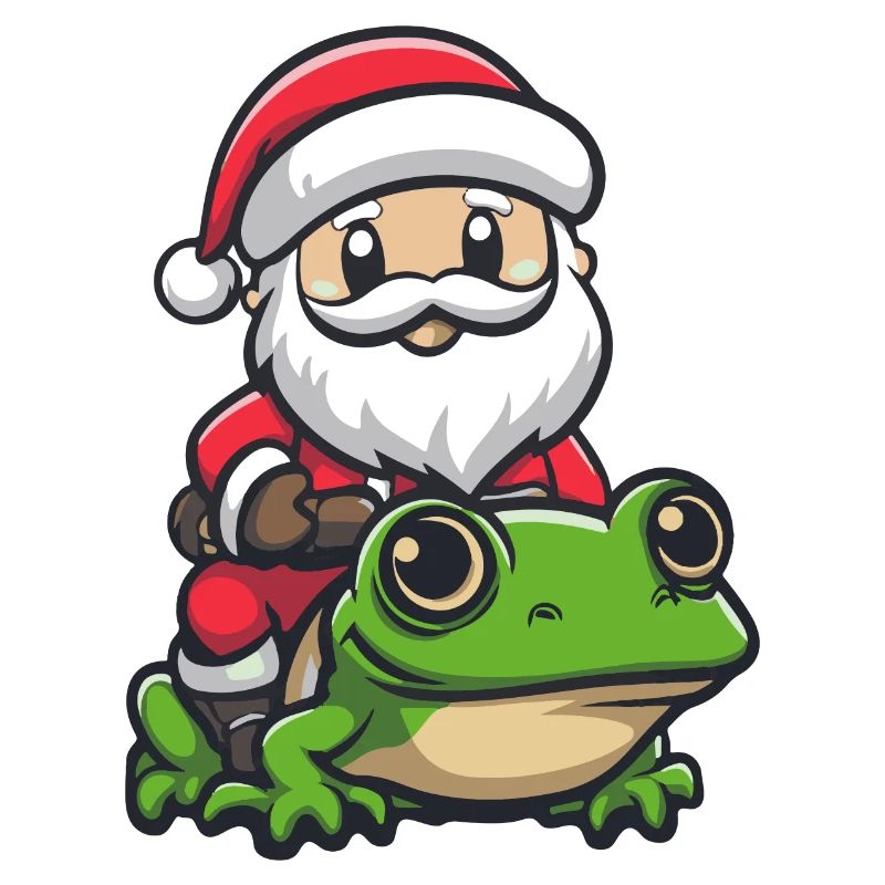 Frosch Weihnachtsmann Cartoon