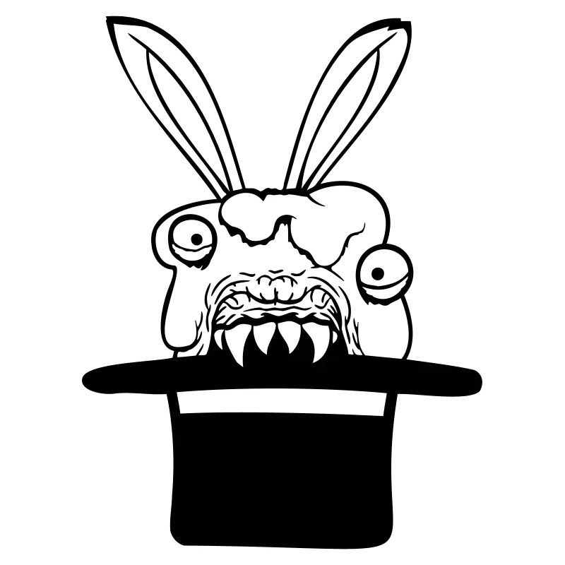 Bunny Monster Wizard Top Hat Evil Horror Fun