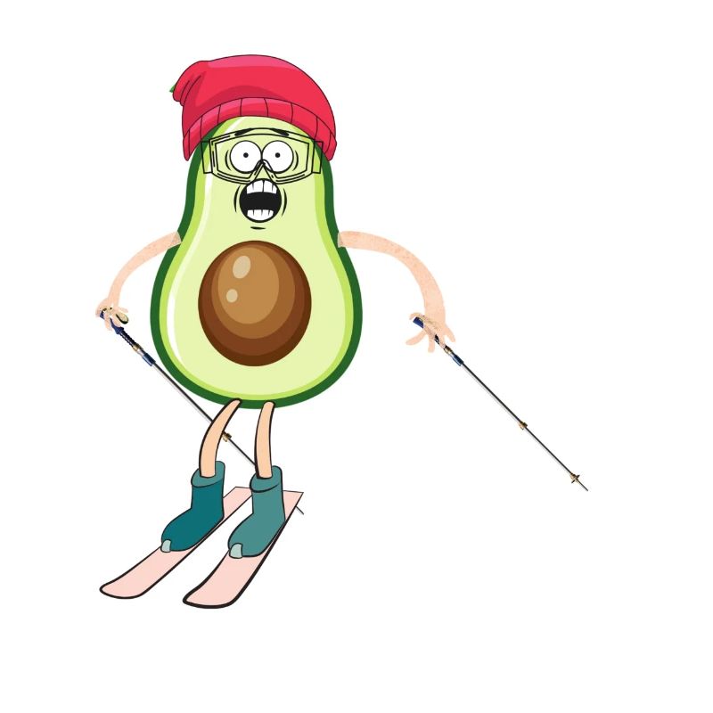 Avocado auf Ski
