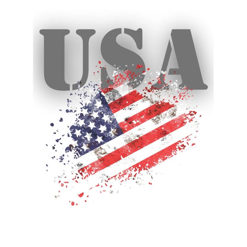 USA mit Flagge
