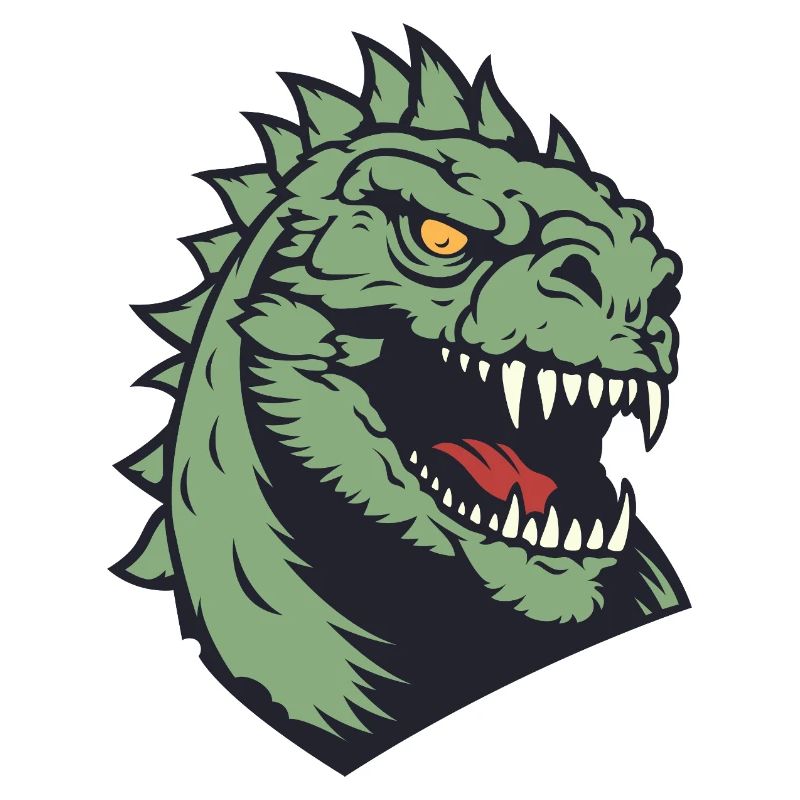 Grüner Dino-Kopf Illustration