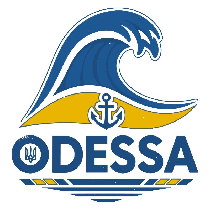 Odessa Ukraine - Nautical Wave and Anchor Emblem