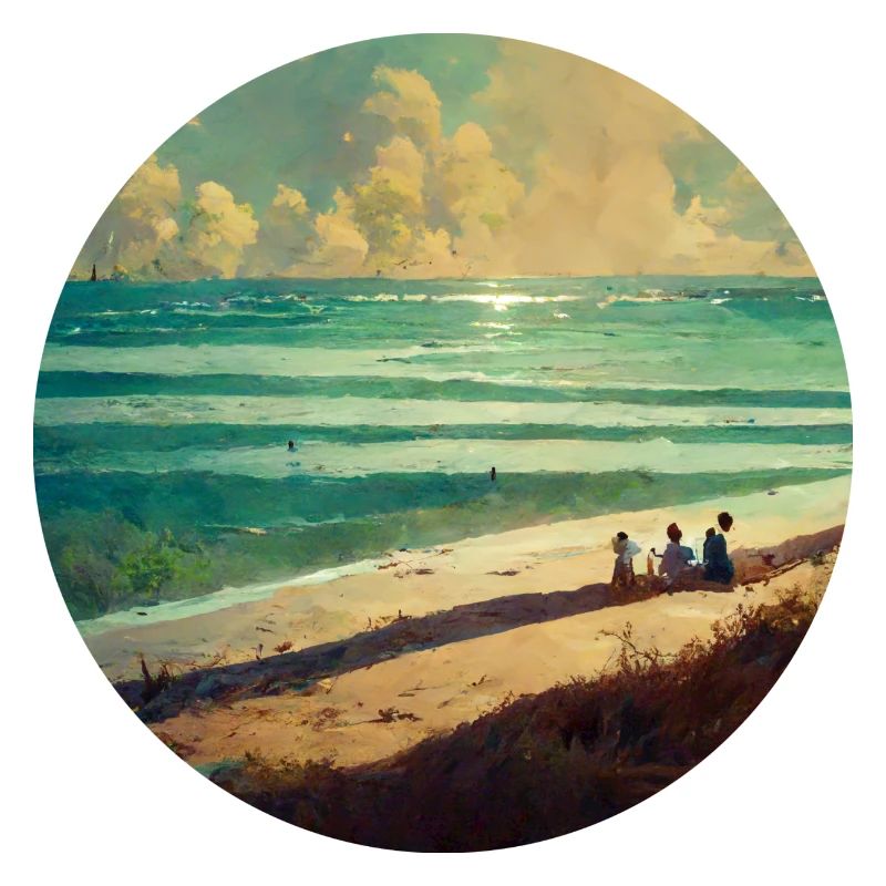 Family beach lighthouse