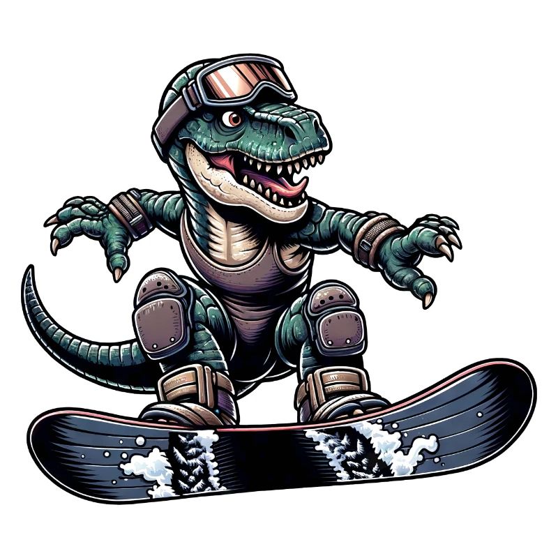 T-Rex Dino Snowboarder