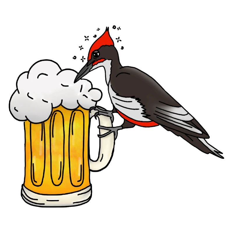 Specht mit Bierkrug 