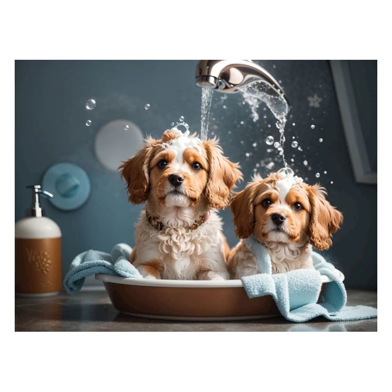 Hunde beim Baden
