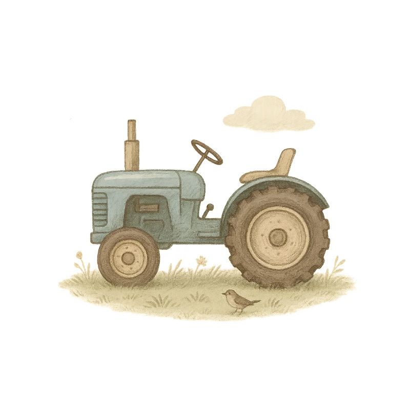 Blauer Oldtimer-Traktor