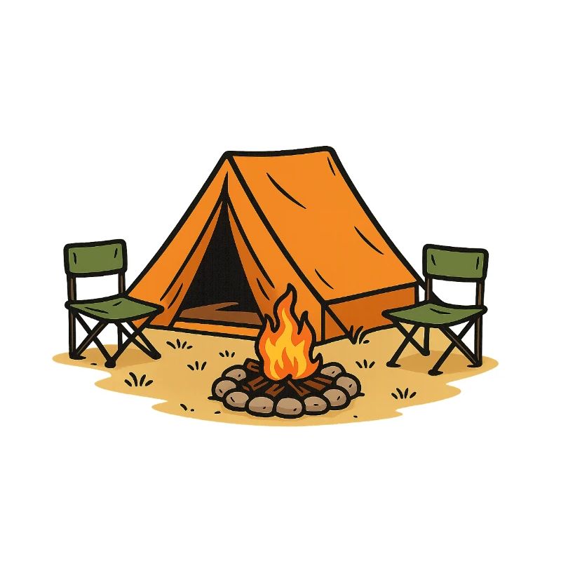 Abenteuerliches Camping Lagerdesign