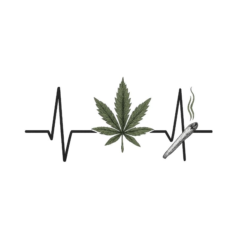 Marijuana und Herzschlag Design