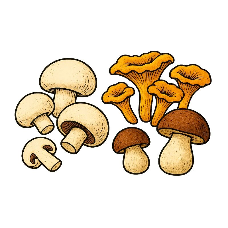 Waldpilze Mix Illustration
