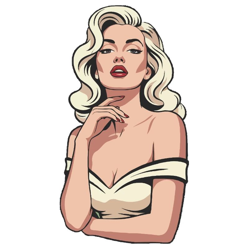 Pop-Art-Pin-up-Frau mit blonden Locken
