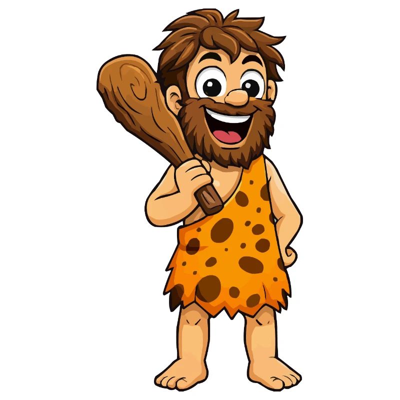 Höhlenmensch mit Keule