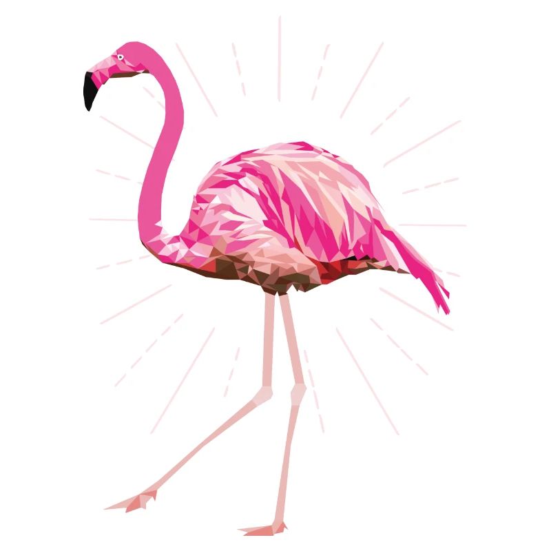 Flamingo poly rays pink summer pink bird