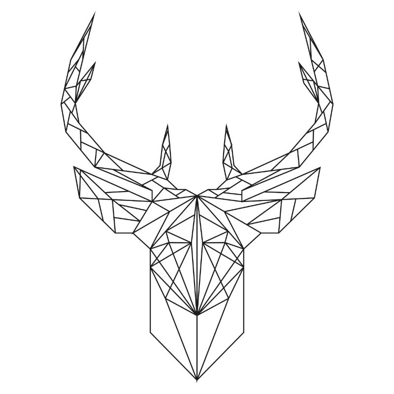 Geometrischer Rotwild-Aufkleber