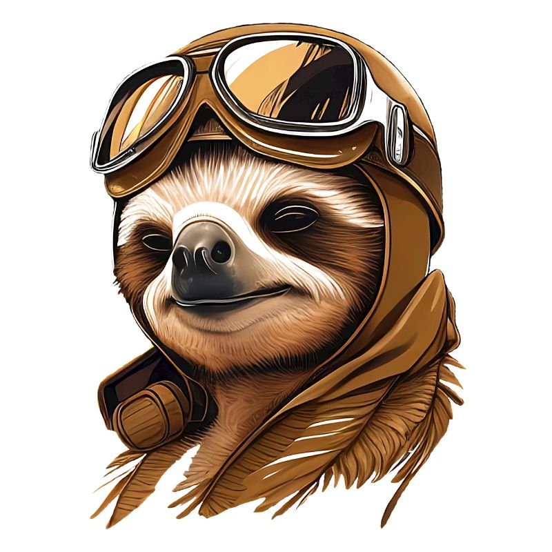 Sloth with aviator goggles