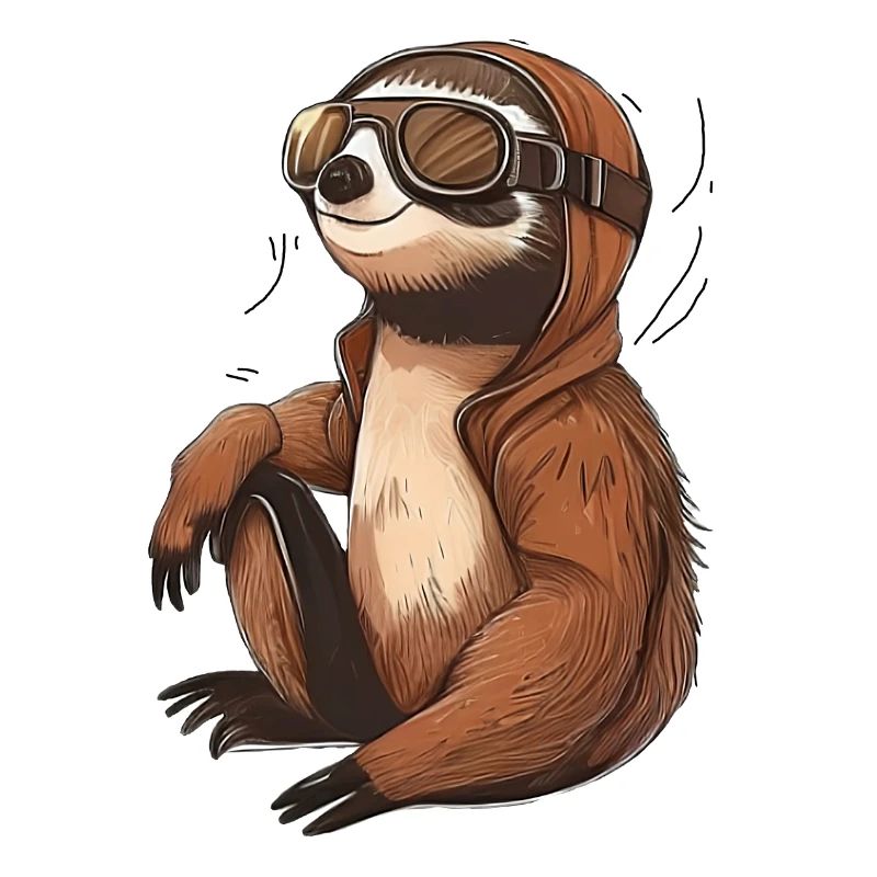 Sloth with aviator goggles