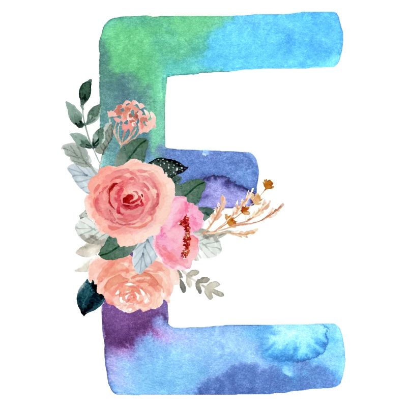 Buchstabe E Aquarell