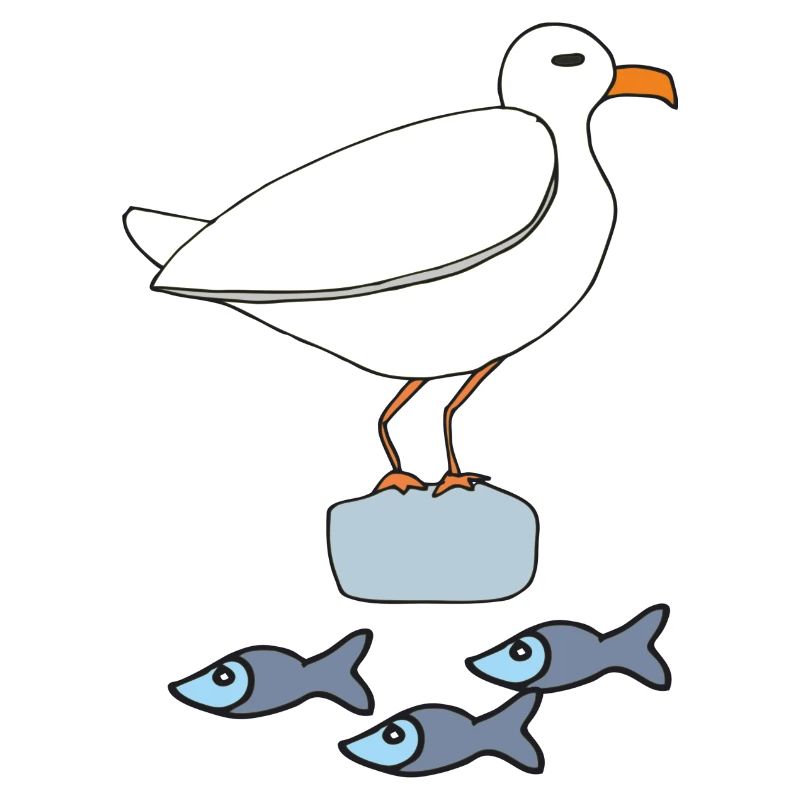 möve mit fischen