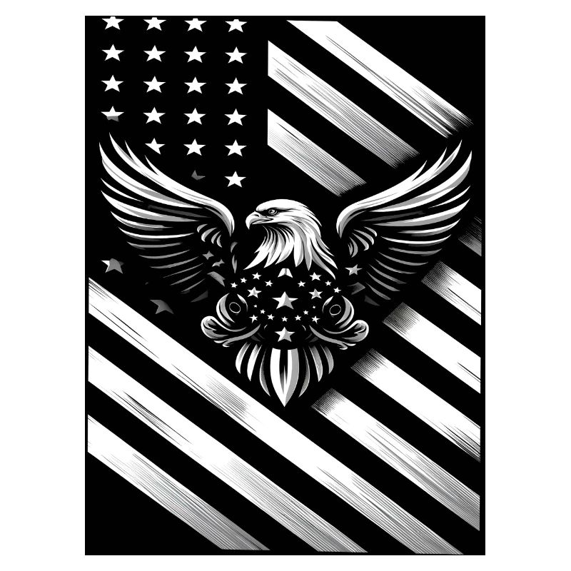 Weiß-schwarze US-Flagge