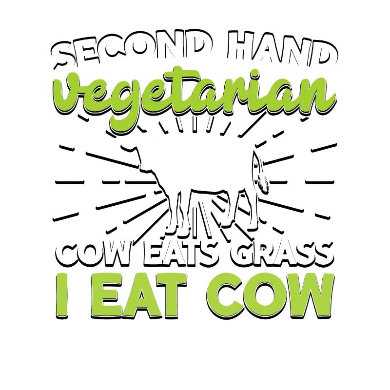 Second Hand Vegetarian Cow Eats Grass For