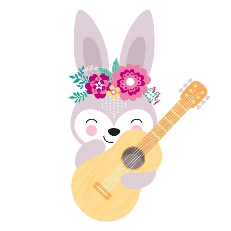 Hase mit Gitarre