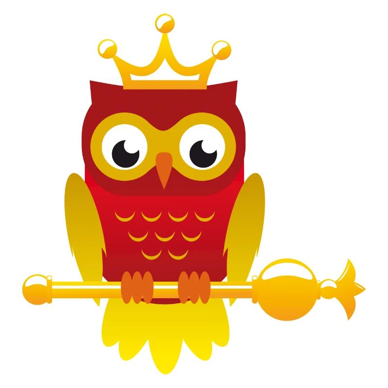 König Eule mit Zepter