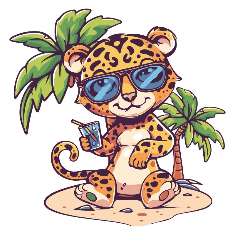 Leopard Island Summer Palm Tree