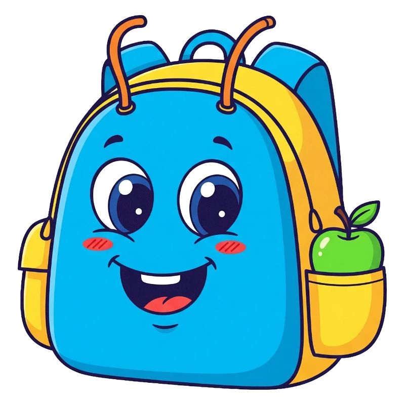 Fröhlicher Rucksack mit Apfelmotiv