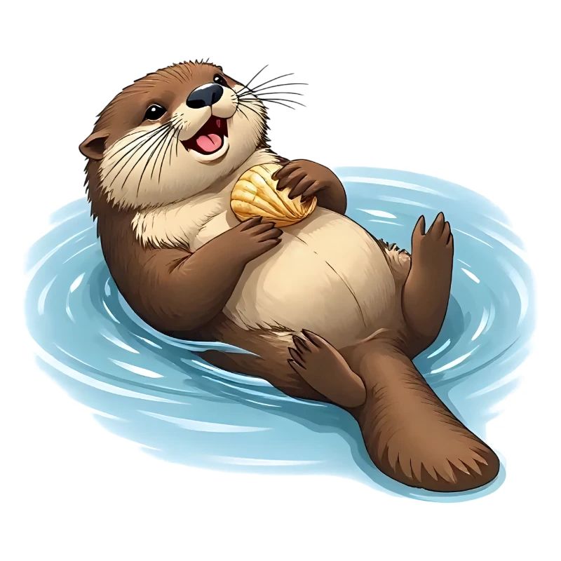 Relaxter Biber mit Muschel