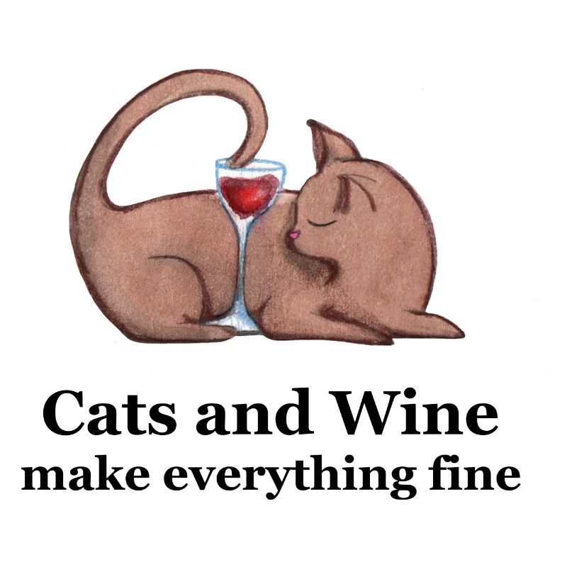 Katzen und Wein