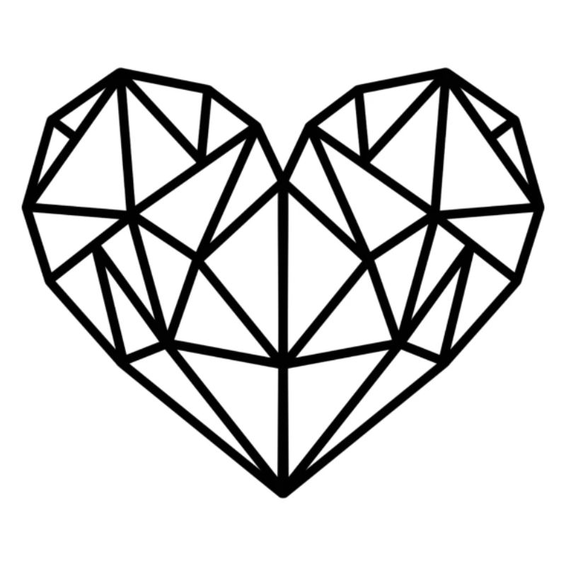 Geometric Heart Black
