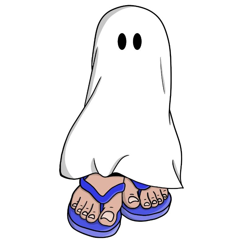 Geist in blauen Sandalen