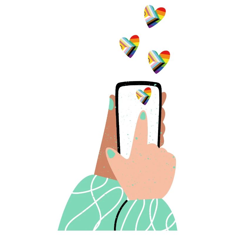 Pride Herzen am Smartphone
