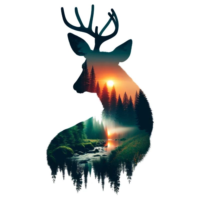Double Exposure Deer