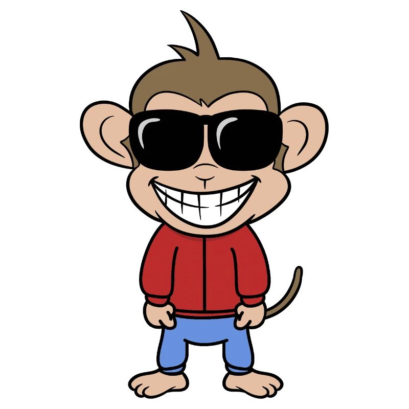 Sporty monkey in jogging suit