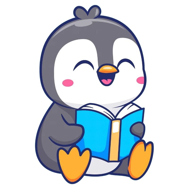 Entzückendes Pinguin-Lesebuch-Design