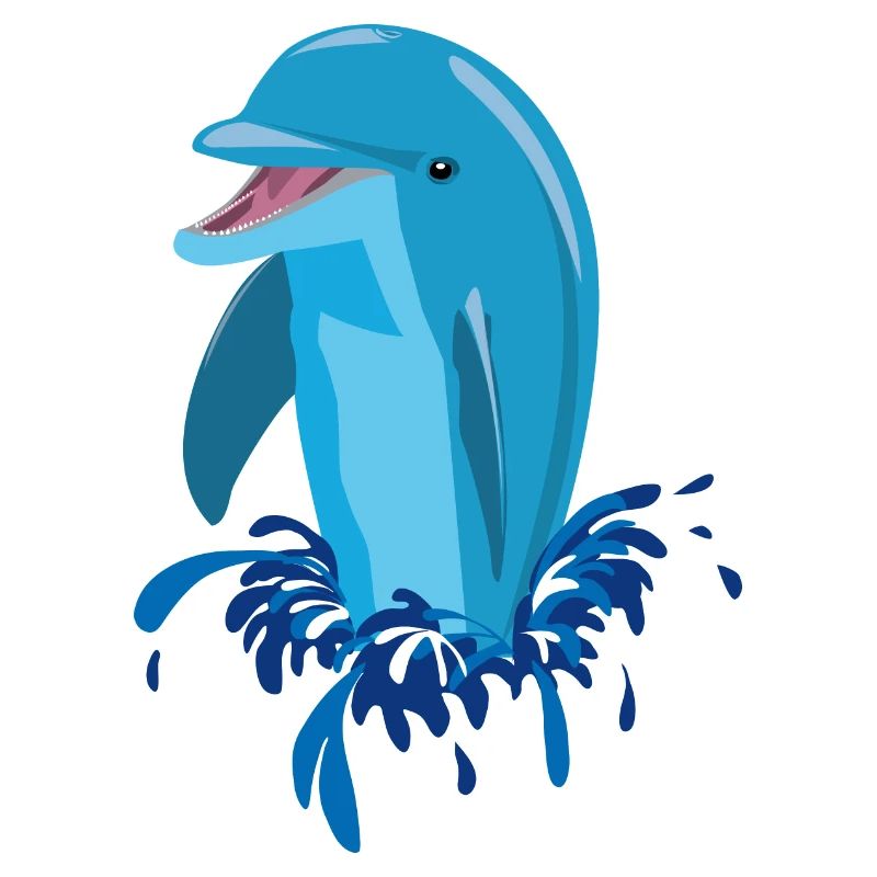 Delphin blau lachend