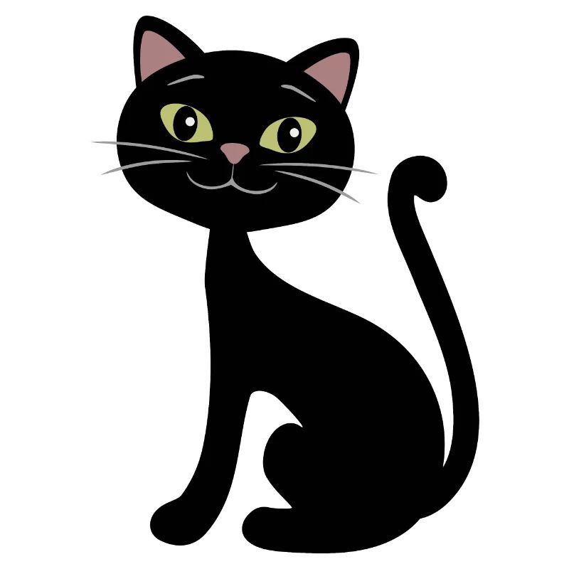 Glückliche schwarze Katze