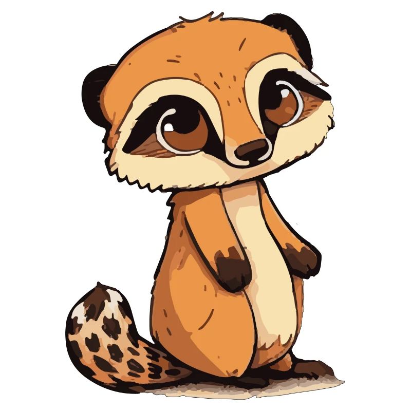 Comic Cute Kawaii Sticker Erdmännchen Hörnchen