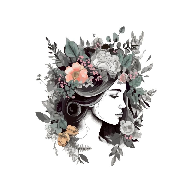 Blumige Frau